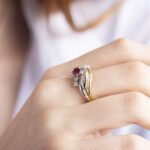 Anello in Oro Giallo e Oro Bianco con Diamanti e Rubino - LTG1501