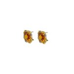 Orecchini in Oro Giallo Topazio Citrino e Topazio - Stile Antico - 71670