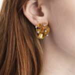 Orecchini a Lobo in Oro Giallo con Diamanti - OS2-13