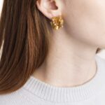 Orecchini a Lobo in Oro Giallo con Diamanti - OS2-13