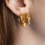 Orecchini a Lobo in Oro Giallo con Diamanti - OS2-13