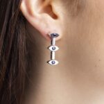 Orecchini Pendenti Zancan in Oro Bianco con Zaffiri - TO009Y