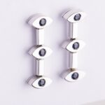 Orecchini Pendenti Zancan in Oro Bianco con Zaffiri - TO009Y