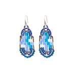 Orecchini Ziio Argento Vetro di Murano Pietre Semipreziose - EAR PIXEL BLU S
