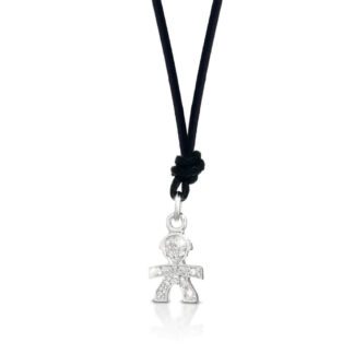 Ciondolo Donna Le Bebè - Mini - Maschietto Oro Bianco Diamanti - LBB032