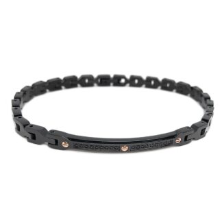 Bracciale Zancan in Acciaio con PVD Nero e Spinelli - Hiteck - EHB193