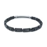 Bracciale Zancan in Acciaio Nero con Zircone - Hiteck - EHB214