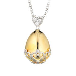 Ciondolo Tatiana Fabergé in Oro Giallo e Bianco con Diamanti – Elizaveta – ELP03