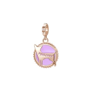 Charm Rosato in Argento PVD Rosè e Smalto - Pinscher - Storie- RZ107