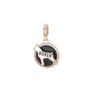 Charm Rosato in Argento PVD Rosè e Smalto - Boxer - Storie- RZ109