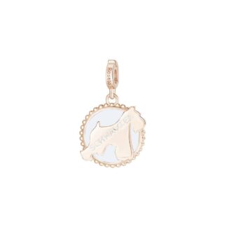 Charm Rosato in Argento PVD Rosè e Smalto - Schnauzer- Storie- RZ111