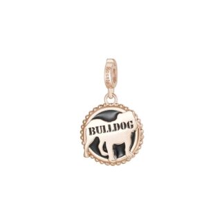 Charm Rosato in Argento PVD Rosè e Smalto - Bulldog - Storie- RZ114