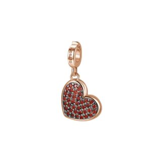 Charm Rosato in Argento e Zirconi con Cuore | Passione - Storie - RZ131