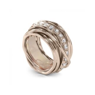 Anello 13 Fili in Oro Rosa 9kt con Diamanti - Carato Collection - AN001RBT