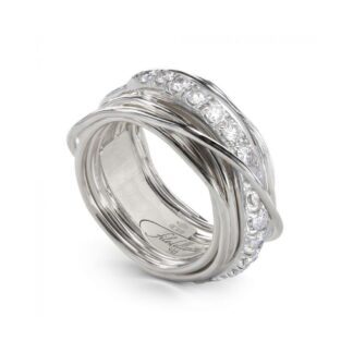 Anello 13 Fili in Argento con Diamanti - Prezioso Collection - AN113ABT