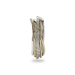Anello 7 Fili in Argento e Oro Giallo con Diamanti - Classic Collection - AN7AGBT