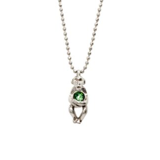 Collana Uno de 50 in Peltro Argentato con Swarovski | Scimmia - COL1243VRDMTL0U