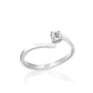 Anello Solitario Mey in Oro Bianco con Diamante - ANMEY/SOL