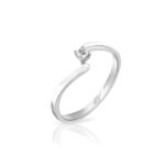 Anello Solitario Mey in Oro Bianco con Diamante - ANMEY/SOL