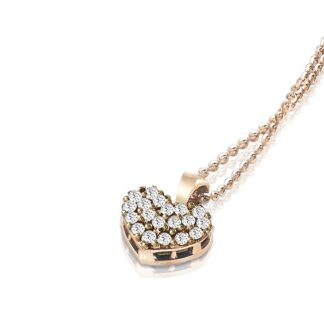 Collana Mey in Oro Rosa con Diamanti Cuore - CDMEY HRT-DR