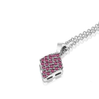 Collana Mey in Oro Bianco con Rubini Rombo - CDMEY RMB-RB