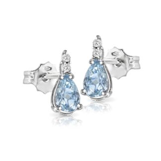 Orecchini Mey in Oro Bianco con Acquamarina e Diamanti - ORMEY CLA-A2