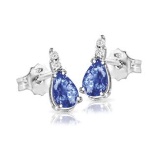 Orecchini Mey in Oro Bianco con Zaffiri e Diamanti - ORMEY CLA-Z2