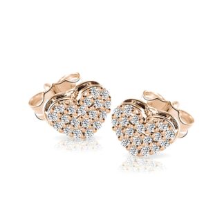 Orecchini Mey in Oro Rosa con Diamanti Cuore - ORMEY HRT-DR