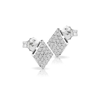 Orecchini Mey in Oro Bianco con Diamanti Rombo - ORMEY RMB-DW