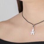 Ciondolo Le Bebè Bimbo Oro bianco e Diamante - I Diamantini - LBB009-N