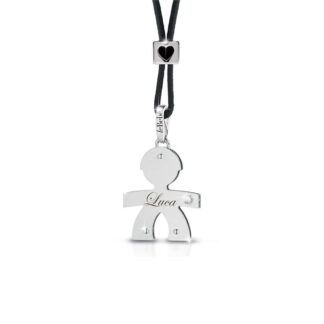 Ciondolo Le Bebè Bimbo Oro bianco e Diamante - I Diamantini - LBB009-N
