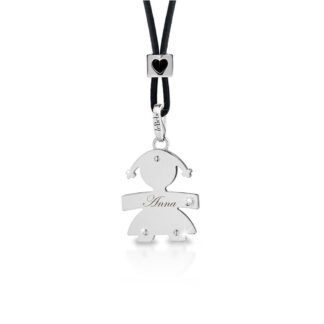Ciondolo Le Bebè Bimba in Oro bianco con Diamante - I Diamantini - LBB010-N