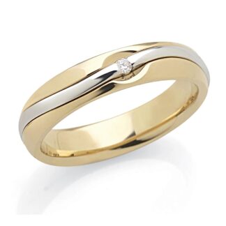 Fede Artlinea in Oro Giallo e Bianco con Diamante - Forever - ADF301-LN
