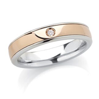 Fede Artlinea in Oro Bianco e Rosa con Diamante - Forever - ADF351-LK
