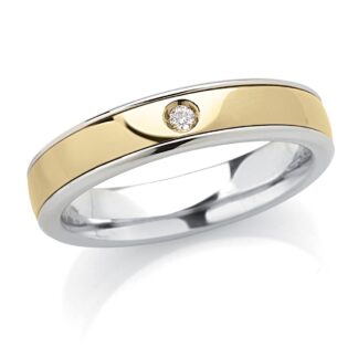 Fede Artlinea in Oro Bianco e Giallo con Diamante - Forever - ADF351-LN