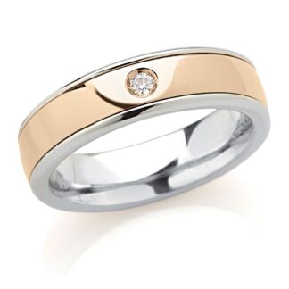 Fede Artlinea in Oro Bianco e Rosa con Diamante - Forever - ADF353-LK