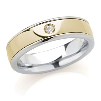 Fede Artlinea in Oro Bianco e Giallo con Diamante - Forever - ADF353-LN