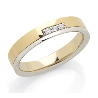 Fede Artlinea in Oro Giallo e Bianco con Diamanti - Forever - ADF371-LN
