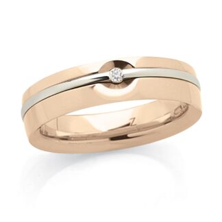 Fede Artlinea in Oro Rosa e Bianco con Diamante - Forever - ADF391-LK