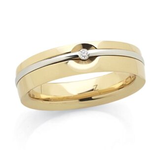 Fede Artlinea in Oro Giallo e Bianco con Diamante - Forever - ADF391-LN