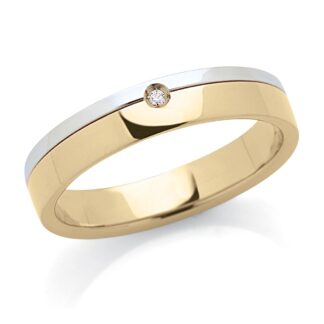 Fede Artlinea in Oro Giallo e Bianco con Diamante - Forever - ADF412-LN