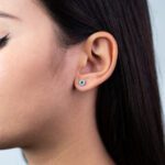 Orecchini Linea Blu da Donna in Oro Bianco con Diamanti e Smeraldi - 20918278OR