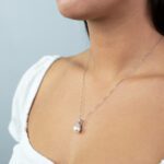 Collana da Donna in Oro Bianco con Diamanti e Perla - 10818144