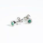 Orecchini Linea Blu da Donna in Oro Bianco con Diamanti e Smeraldi - 20918278OR