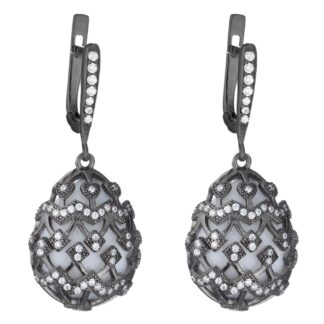 Orecchini Tatiana Fabergé in Argento con Agata e Zirconi - Alexandra - E817B