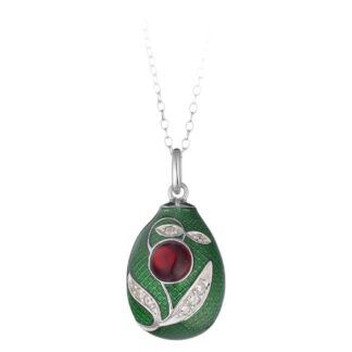 Collana Tatiana Fabergé in Argento e Smalto con Zirconi - Peter Carl - F010GRS
