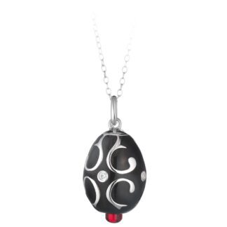 Collana Tatiana Fabergé in Argento e Smalto con Zirconi - Peter Carl - F028BS
