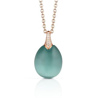 Collana Tatiana Fabergé in Argento con Occhio di Gatto e Zirconi - Olga - P1149LB