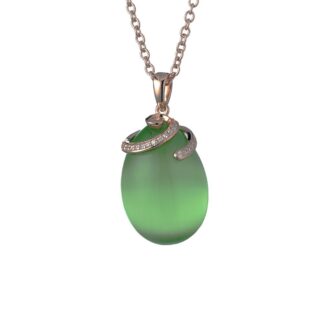 Collana Tatiana Fabergé in Argento con Occhio di Gatto - Olga - P1201GR