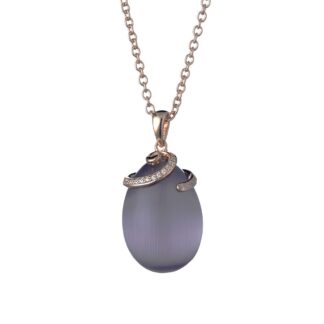 Collana Tatiana Fabergé in Argento con Occhio di Gatto e Zirconi - Olga - P1201V